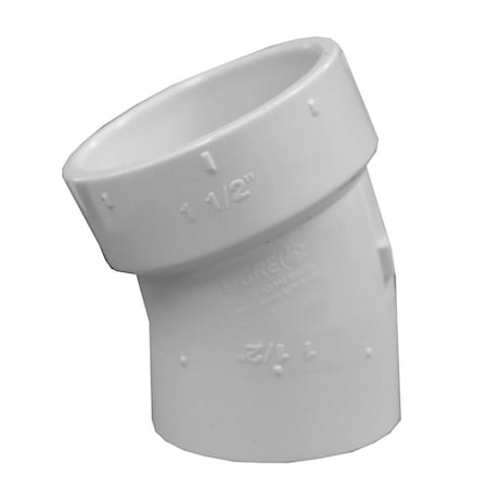 Charlotte Pipe And Foundry 1-1/2in. PVC 22-1/2Deg. Street Elbow, SPG x H PSL815